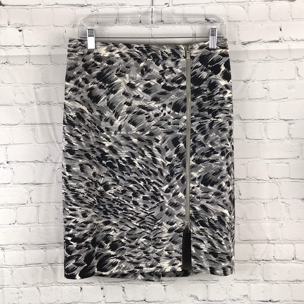 TALBOTS Zipper Leopard Print Skirt Lined 6P